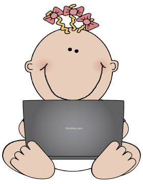 Dibujo de un bebé con un ordenador