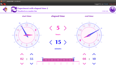 Captura de pantalla de un juego para aprender a leer la hora en el reloj.