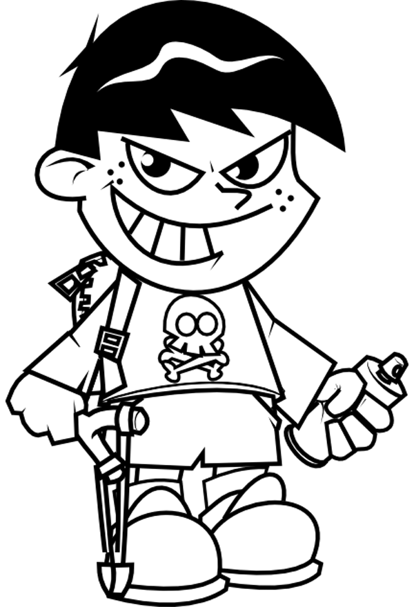 Dibujo de un ni&ntilde;o travieso