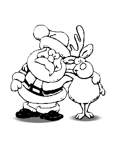 Dibujo de Pap&aacute; Noel con un reno