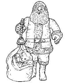 Dibujo de Pap&aacute; Noel con un saco
