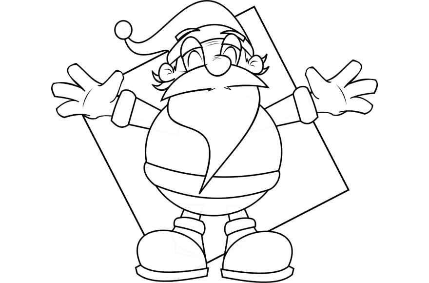 Dibujo de Papá Noel con los brazos abiertos