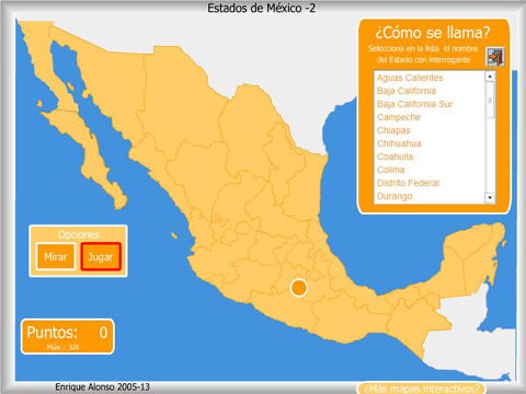 Mapa de los estados de M&eacute;xico